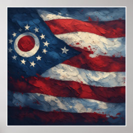 Ohio State Flag Design | Buckeye State Pride Gift Poster