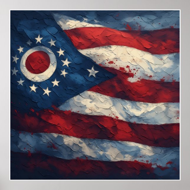 Ohio State Flag Design | Buckeye State Pride Gift  Poster (Vorne)