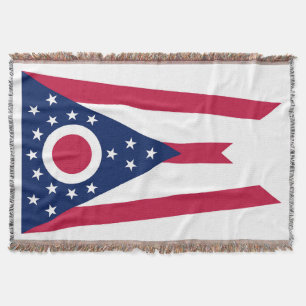 Ohio State Flag Print Patriotic Decke