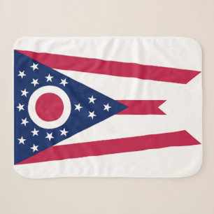 Ohio State Flag Print Patriotic Sherpadecke
