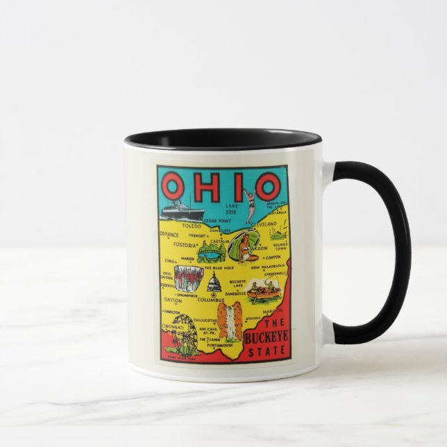  Ohio State Map Decal Mug (Droite)