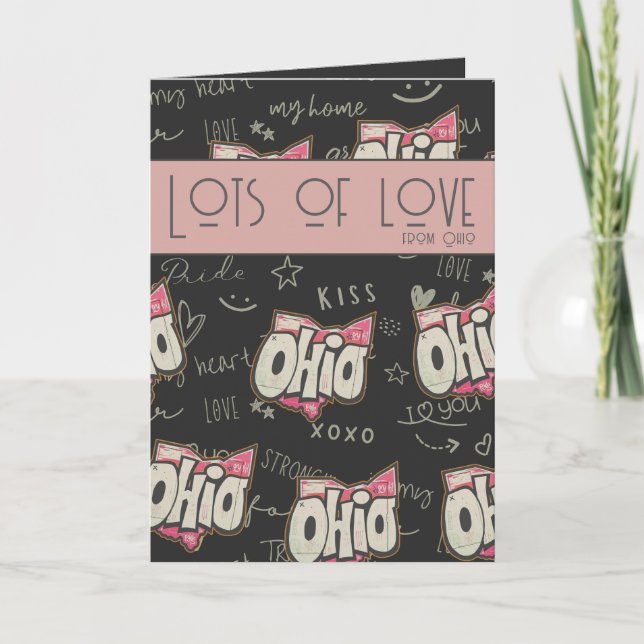 Ohio State of Buckeyes love pride Carte pliée (Devant)