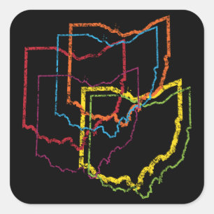 Ohio Stolz Blur Quadratischer Aufkleber