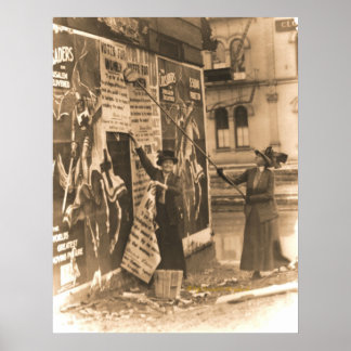 Ohio Suffragettes Posting von Bills in Cincinnati Poster