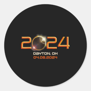 Ohio Total Solar Eclipse 2024 1 Runder Aufkleber