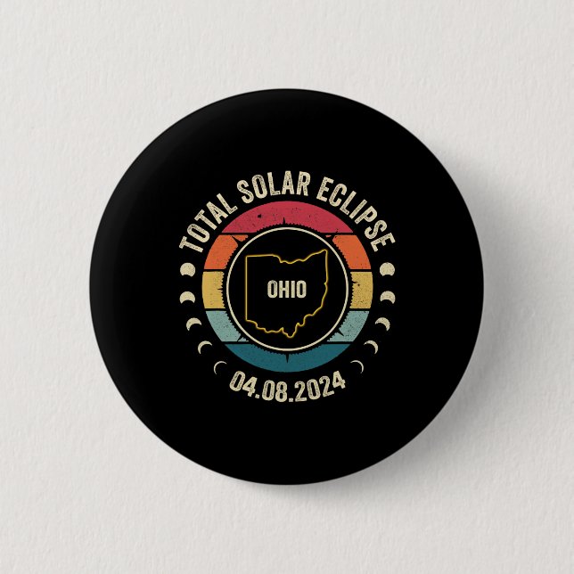 Ohio Total Solar Eclipse 2024 American Totality Ap Button (Vorderseite)
