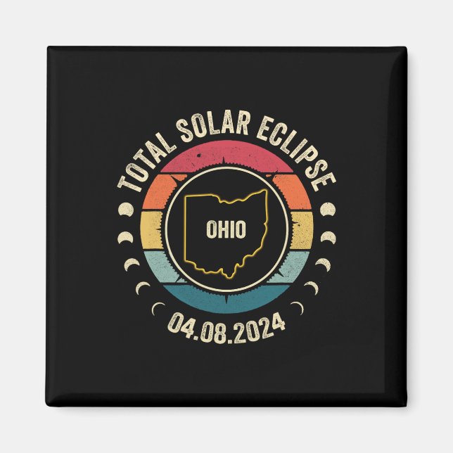 Ohio Total Solar Eclipse 2024 American Totality Ap Magnet (Vorne)