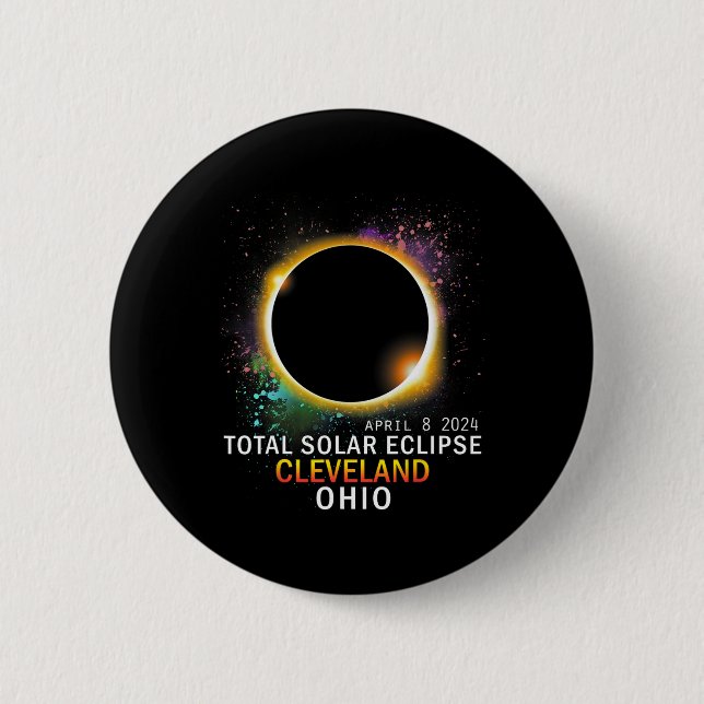 Ohio Total Solar Eclipse 8. April 2024 Button (Vorderseite)