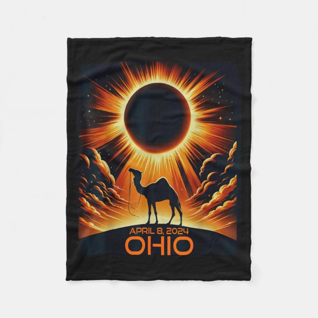 Ohio Total Solar Eclipse 8. April 2024 Geschenk Am Fleecedecke (Vorderseite)