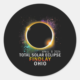 Ohio Total Solar Eclipse 8. April 2024 Runder Aufkleber