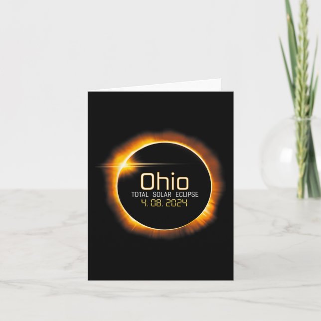 Ohio Totality Total Solar Eclipse 8. April 2024 Karte (Vorderseite)