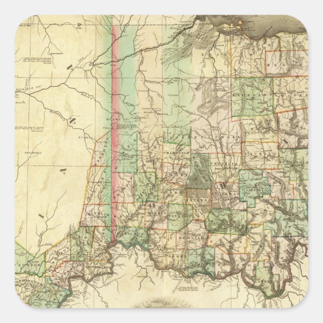 Ohio und Indiana 2 Quadratischer Aufkleber (Vorderseite)