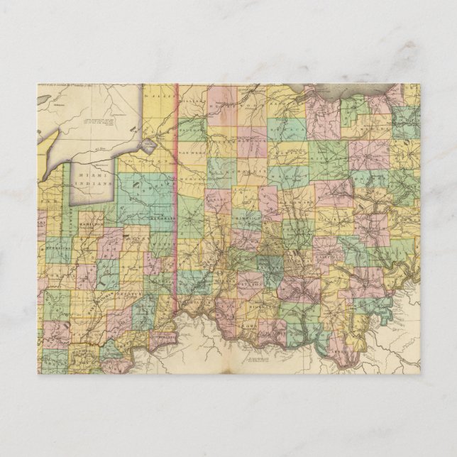 Ohio und Indiana Postkarte (Vorderseite)