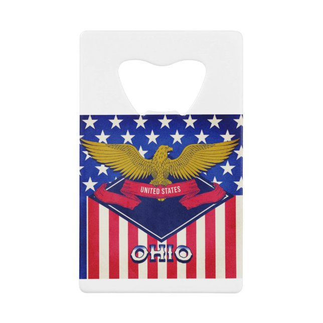 Ohio USA Flag Geldbeutel Flaschenöffner (Vorderseite)