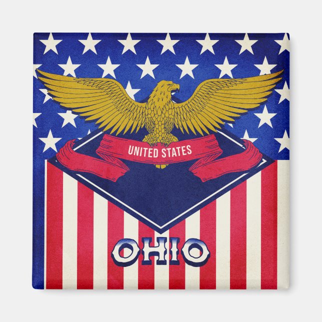 Ohio USA Flag Magnet (Vorne)