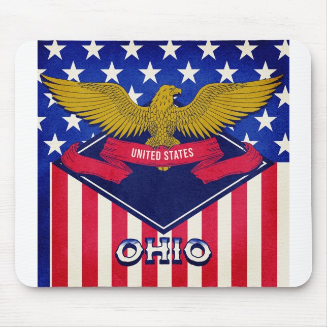 Ohio USA Flag Mousepad (Vorne)