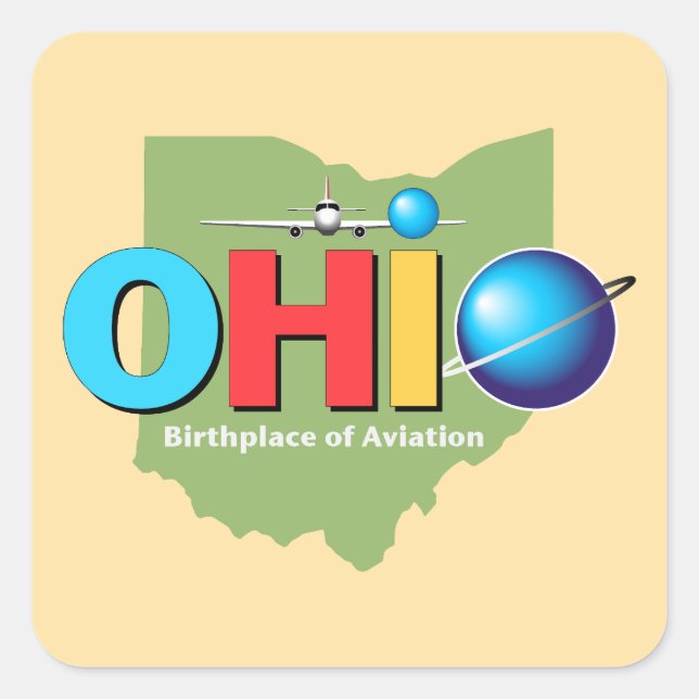 Ohio USA Quadratischer Aufkleber (Vorderseite)