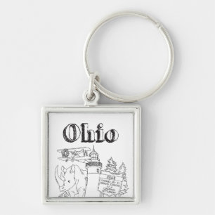 Ohio Vacation Zeichnend Urlaub Kunst, Dichtung und Schlüsselanhänger
