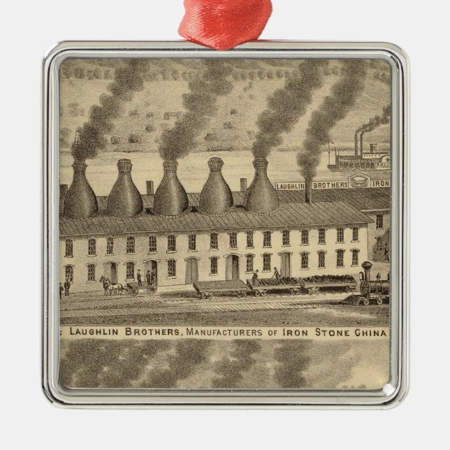 Ohio- Valleytonwaren, Laughlin Brüder Ornament Aus Metall (Vorne)