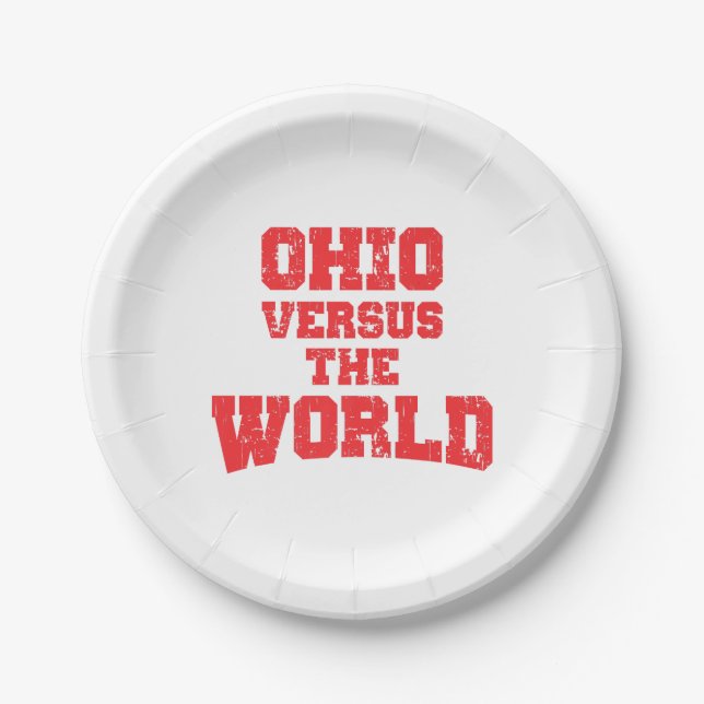 OHIO VERSUS DIE WELT PAPPTELLER (Vorderseite)