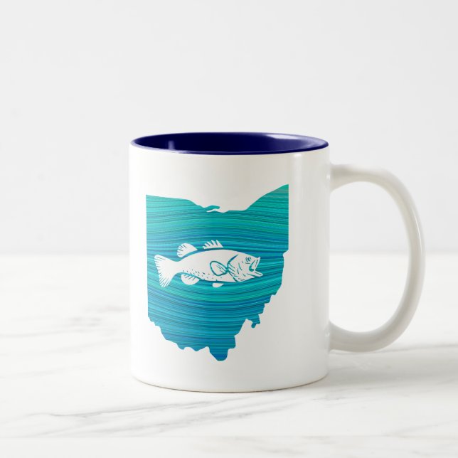 Ohio Wave Fishing Zweifarbige Tasse (Rechts)