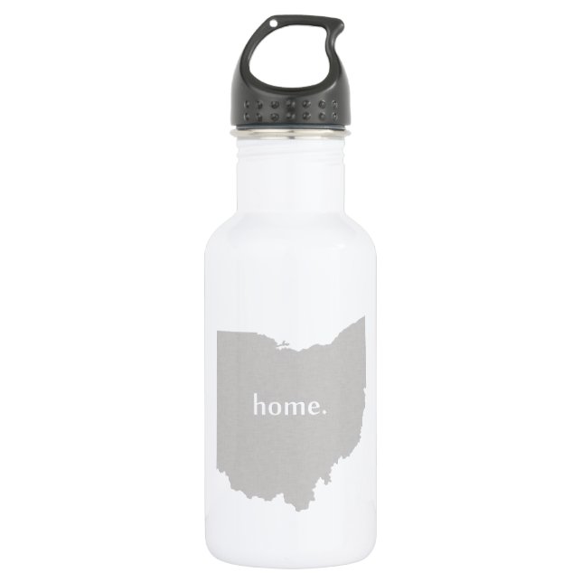 Ohio-Zuhause-Silhouette-Staatskarte Edelstahlflasche (Vorderseite)