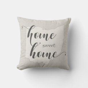 Ohio - Zuhause Sweet Zuhause burlap look Kissen