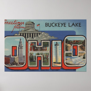 OhioBuckeye LakeLarge Buchstabe ScenesOhio Poster