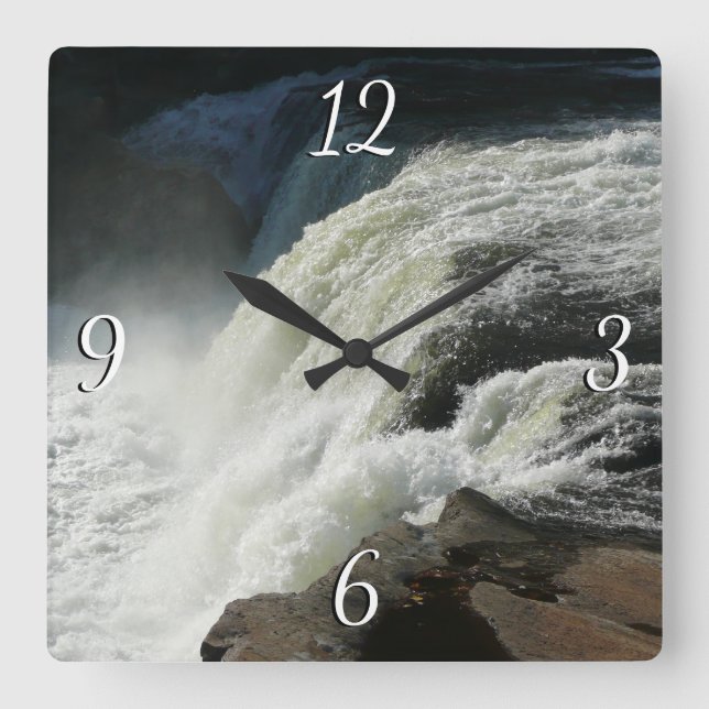 Ohiopyle Falls in Pennsylvania Quadratische Wanduhr (Vorderseite)