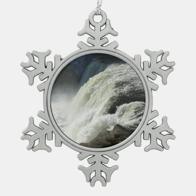 Ohiopyle Falls in Pennsylvania Schneeflocken Zinn-Ornament (Vorderseite)