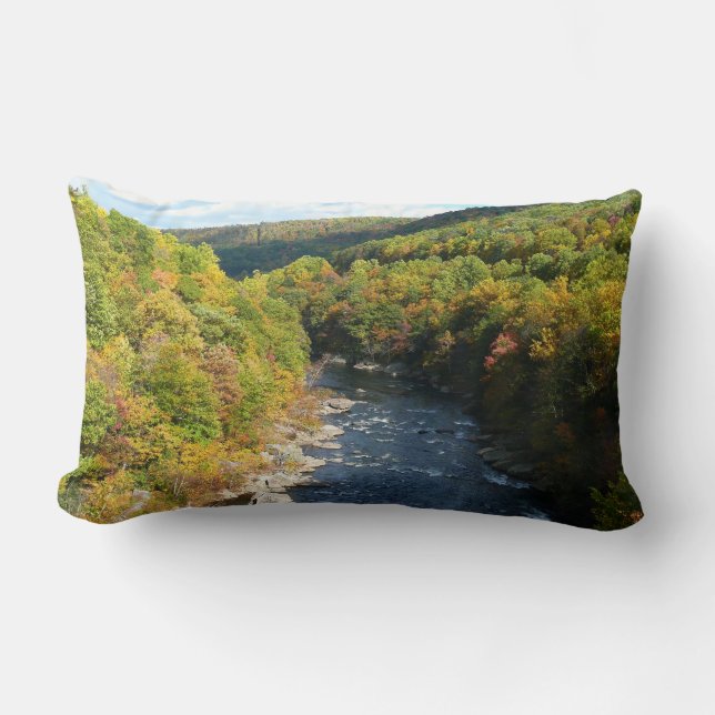Ohiopyle Fluss im Herbst I Pennsylvania Herbst Lendenkissen (Vorderseite)