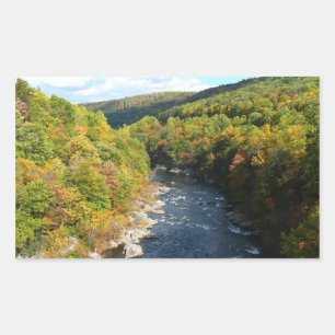 Ohiopyle Fluss im Herbst I Pennsylvania Herbst Rechteckiger Aufkleber
