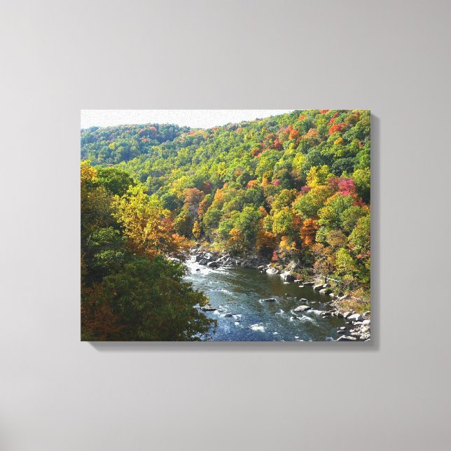 Ohiopyle Fluss im Herbst II Pennsylvania Herbst Leinwanddruck (Vorderseite)