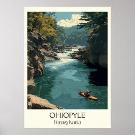 Ohiopyle Pennsylvania Vintager Whitewater River Ar Poster