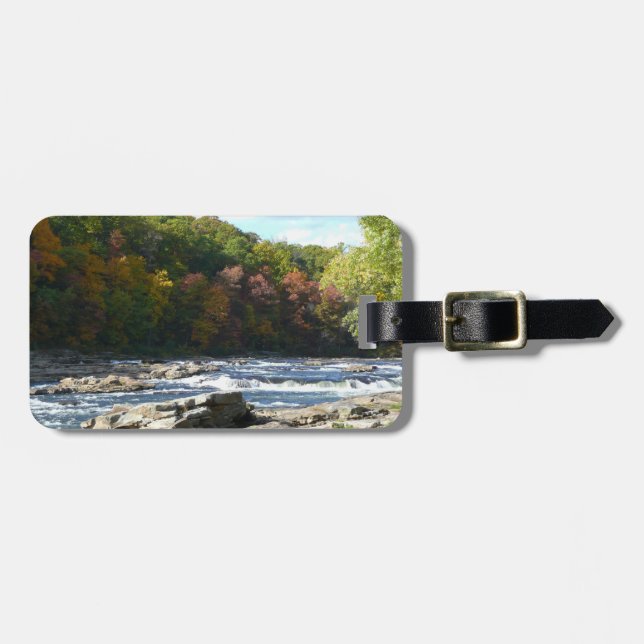 Ohiopyle River Rapids in Herbst Pennsylvania Herbs Gepäckanhänger (Vorderseite horizontal)