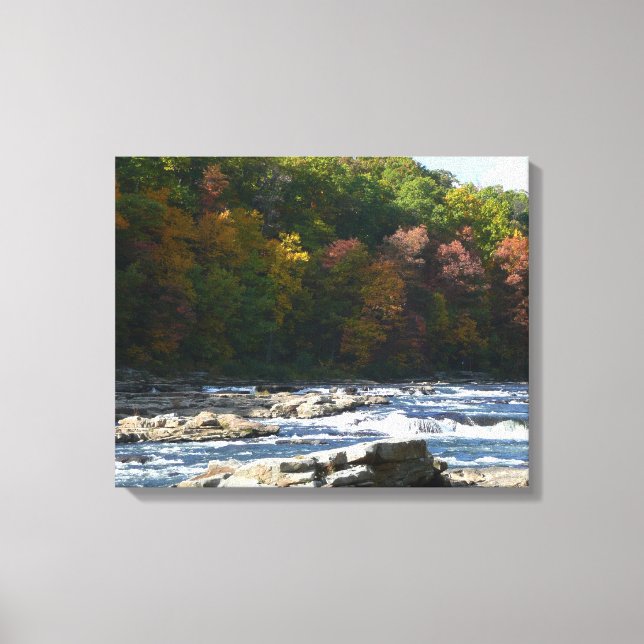 Ohiopyle River Rapids in Herbst Pennsylvania Herbs Leinwanddruck (Vorderseite)