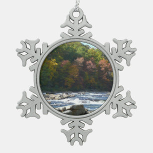Ohiopyle River Rapids in Herbst Pennsylvania Herbs Schneeflocken Zinn-Ornament
