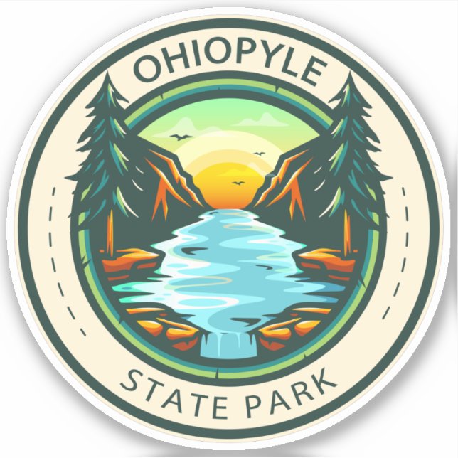 Ohiopyle Staat Park Pennsylvania Abzeichen Aufkleber (Vorderseite)