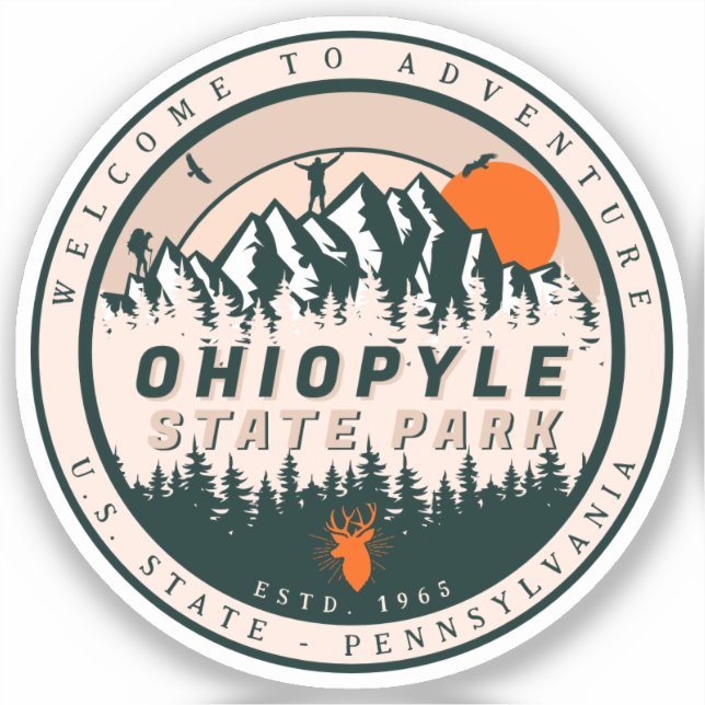 Ohiopyle Staat Park Pennsylvania Wandern neben dem Aufkleber (Vorderseite)