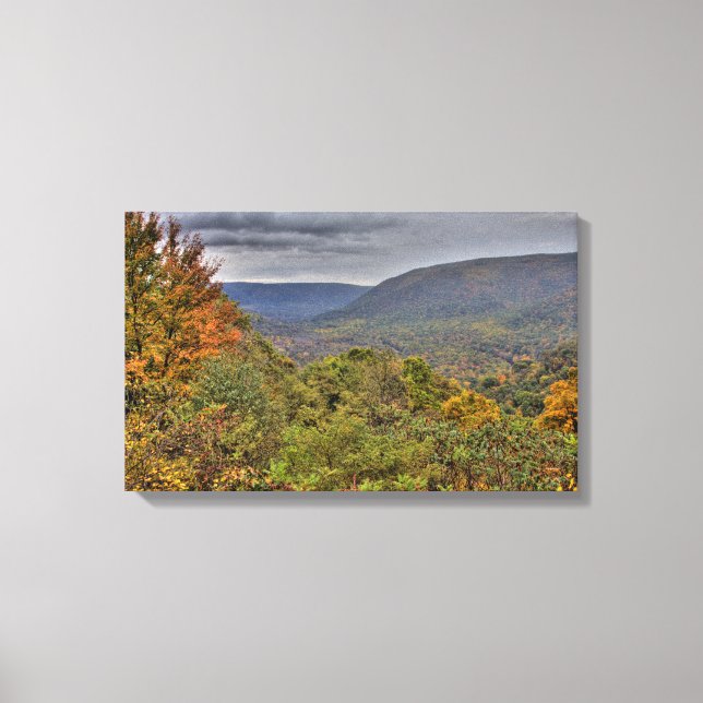 Ohiopyle Valley Aussicht im Herbst, Pennsylvania Leinwanddruck (Vorderseite)