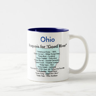 Ohiosymbole u. -karte zweifarbige tasse