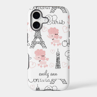 Ohlala Süßer Paris Pudel und Eiffelturm Muster