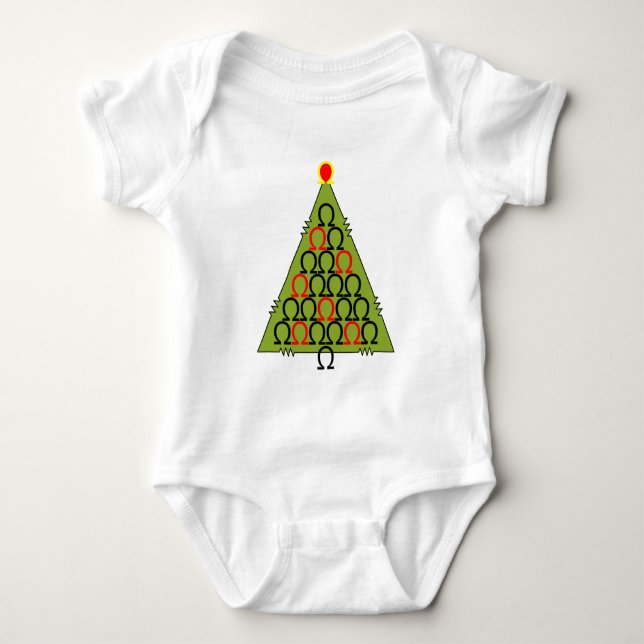 Ohm Christmas Tree Baby Strampler (Vorderseite)