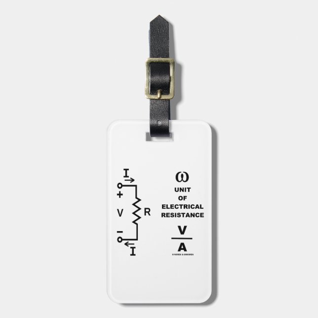 Ohm eine Einheit des elektrischen Widerstands Gepäckanhänger (Vorderseite vertikal)