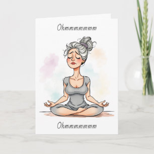 Ohm, Frau, die Yoga macht   Crazy World Karte
