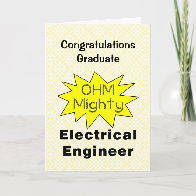 Ohm Mighty Electrical Engineer Abschluss Card Dankeskarte (Vorderseite)