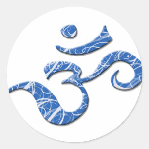 Ohm-Symbol-Aufkleber im Blau Runder Aufkleber