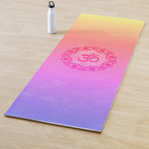 Ohm Symbol, Mandala - Pastellfarben Yogamatte