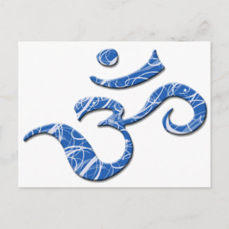 Ohm Symbol Postkarte in Blau