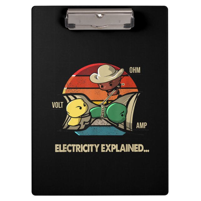 Ohm Volt Amp Electrical erklärt Elektriker Klemmbrett (Vorderseite)